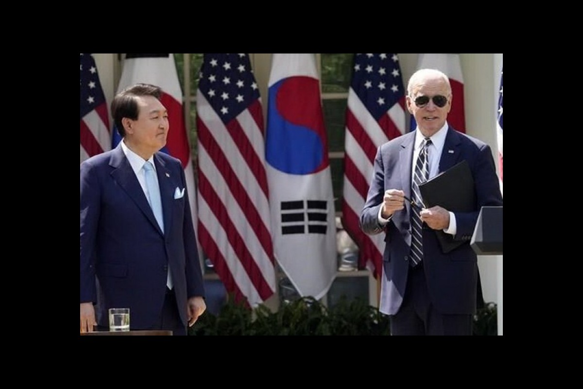 Demonstration of North Korean youth against Washington's statement