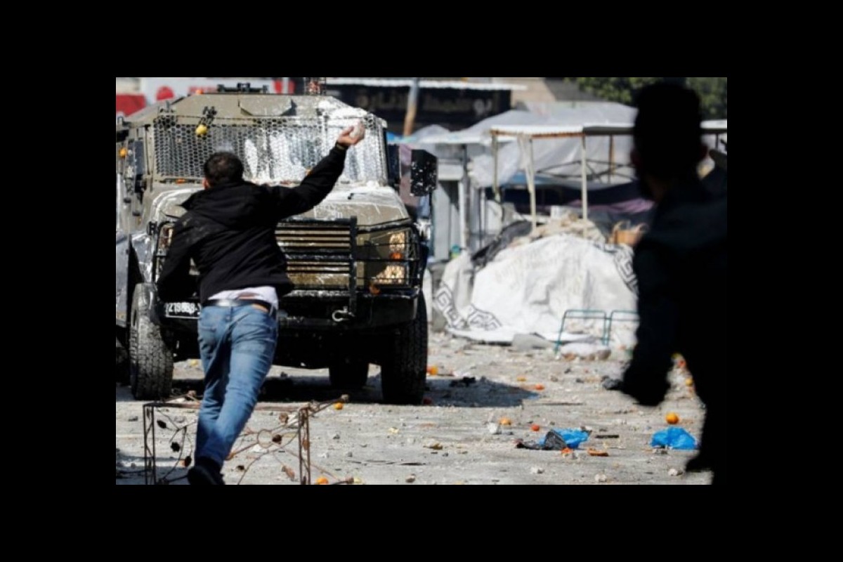 West Bank-Palestinian protests against settlements