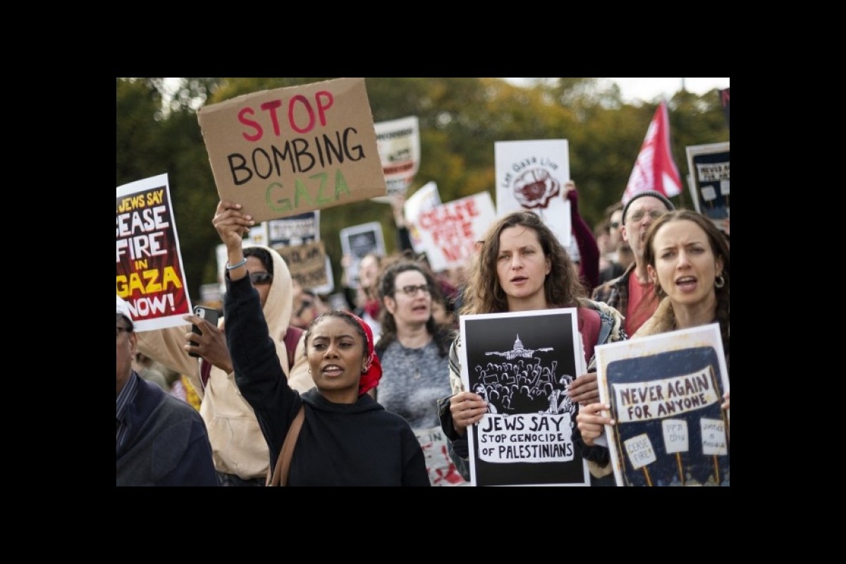 Palestinian Supporters Demonstrate at US Congress