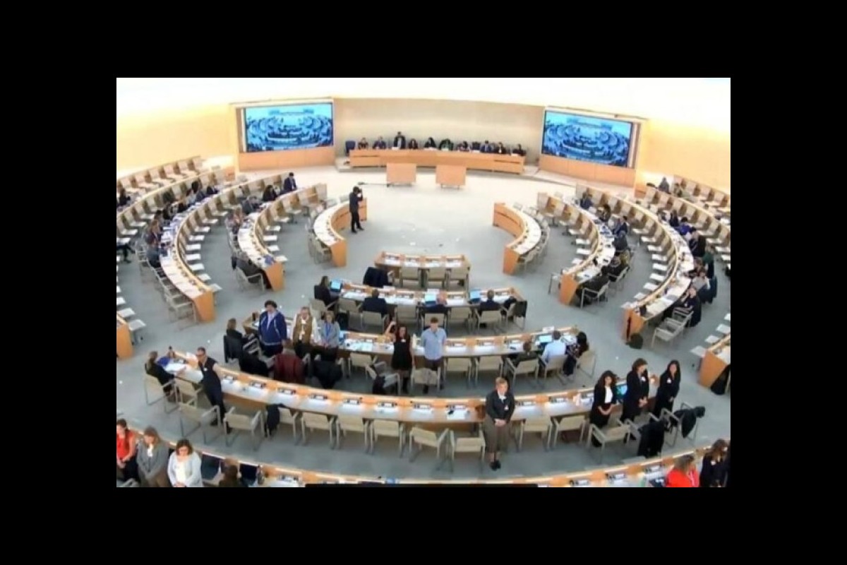 Participants in the UN Human Rights Council meeting in Geneva turned their backs on the US ambassador