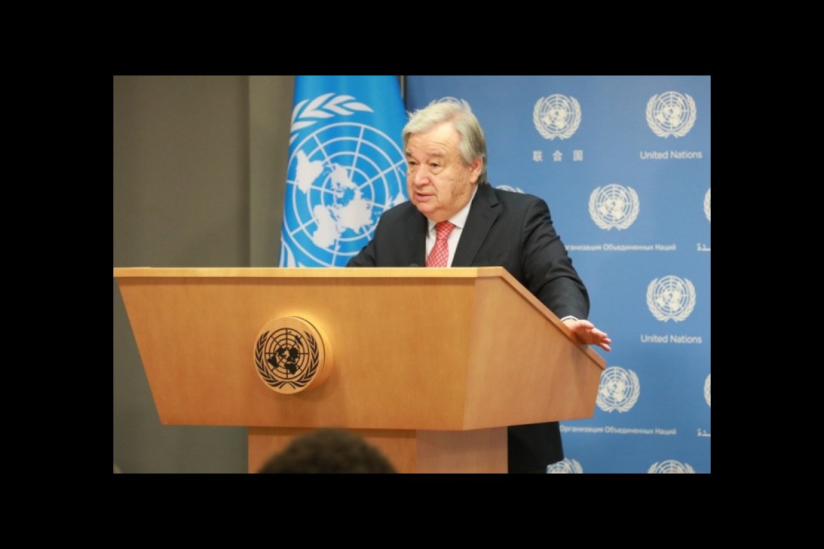 Guterres is deeply concerned about the flagrant violation of international law in the Gaza Strip