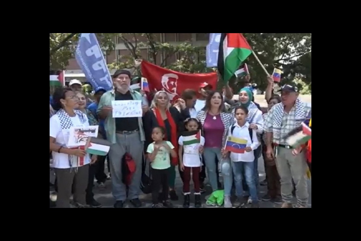 The people of Venezuela marched in support of the people of Palestine