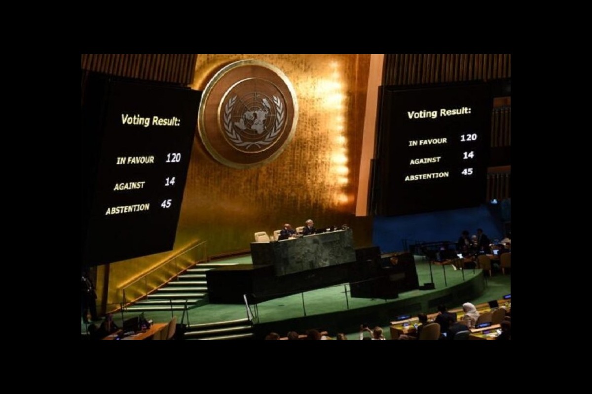 Adoption of the United Nations General Assembly resolution on Gaza