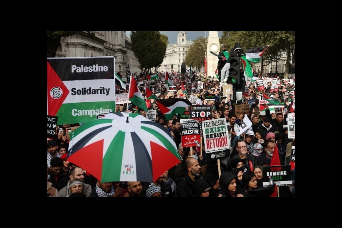 Condemnation of the crimes of the Zionist regime in Gaza by supporters of the Palestinian nation in London