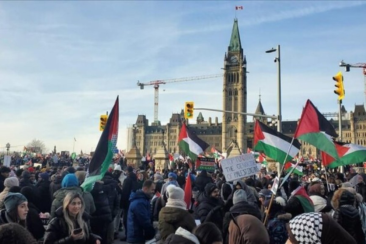 بزرگترین تظاهرات کانادایی‌ها در حمایت از فلسطین و اهالی غزه