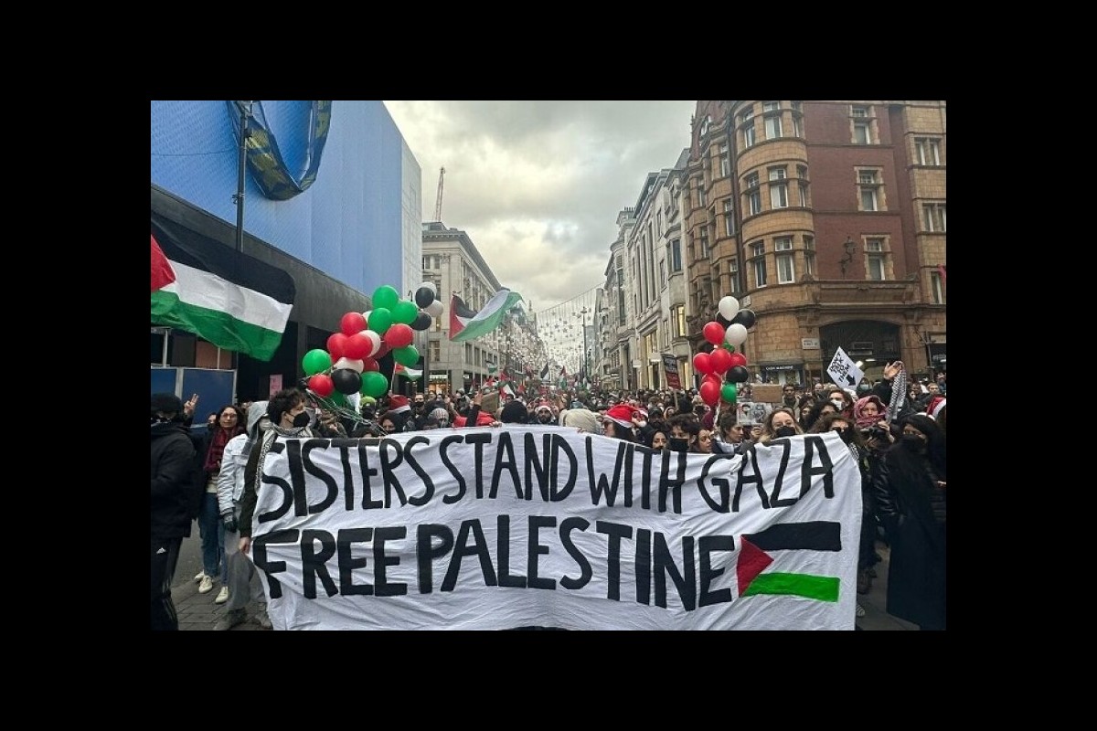 Supporters of Palestine protest in the British capital