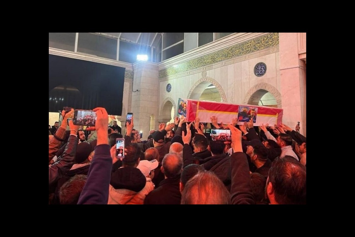 Burial of the martyr Mousavi in ​​the temple of Her Ladyship Ruqaiya