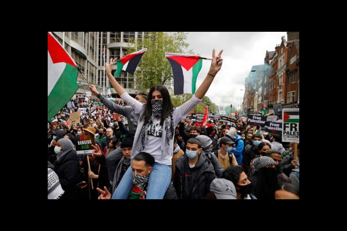 The cry of "Free Palestine" rang out in east London