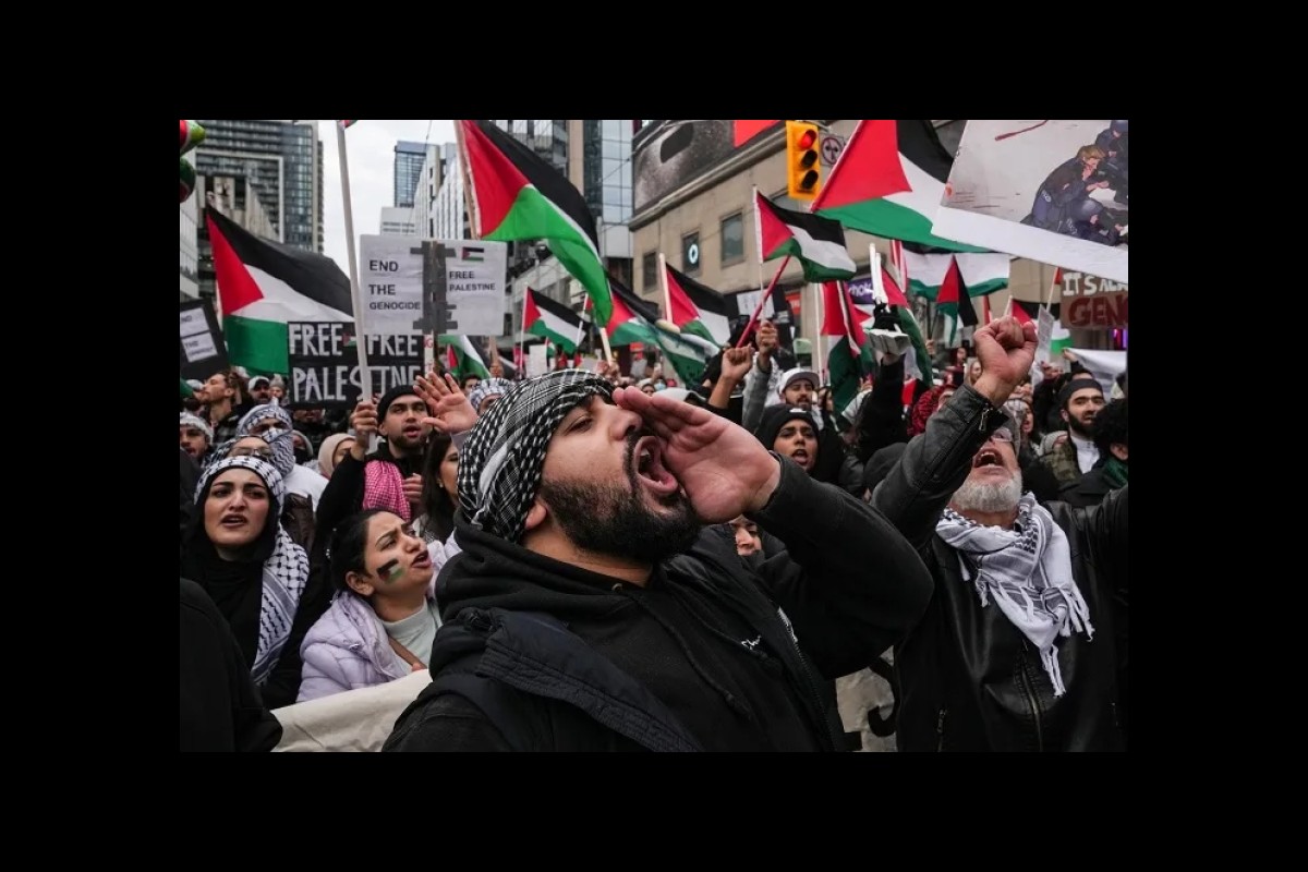 A demonstration in support of Palestine took place in Toronto