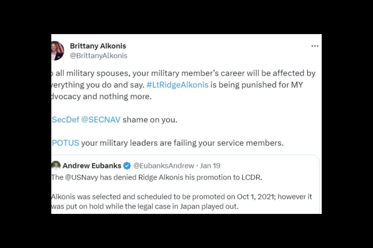 Alconis inmate's wife says 'shame on' US Navy for revoking husband's promotion