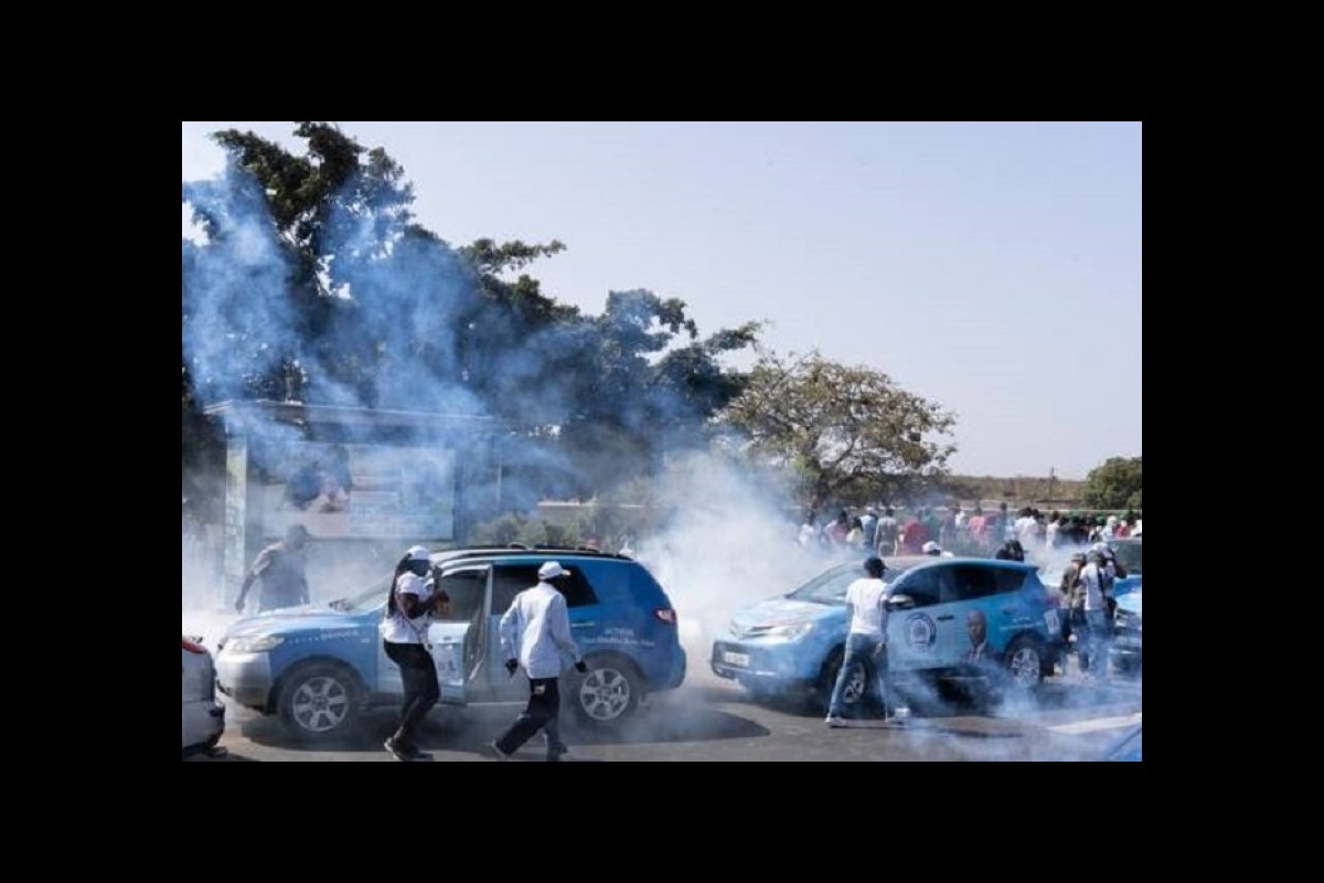 Police are fighting with Senegalese protesters who are complaining about the postponement of the presidential election