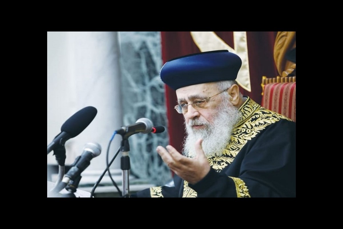 The chief rabbi of the Jews threatens to leave the occupied lands