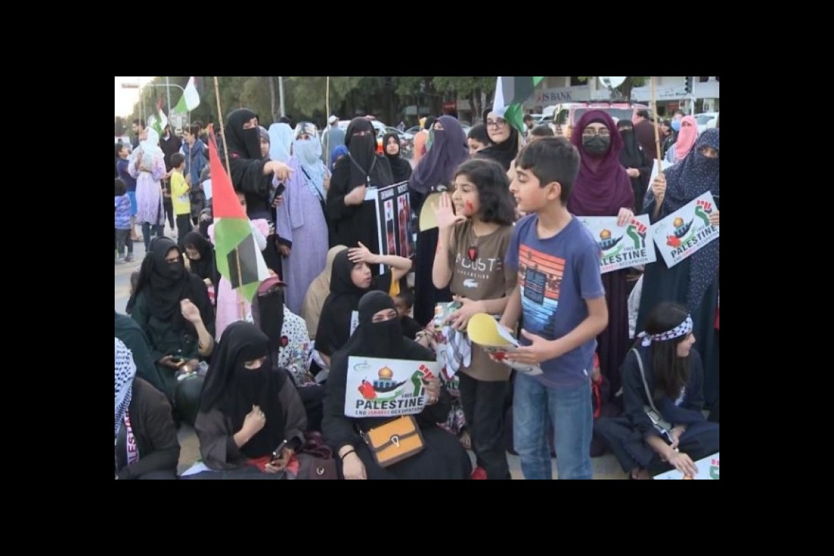 Pakistanis rally in support of Palestinian people