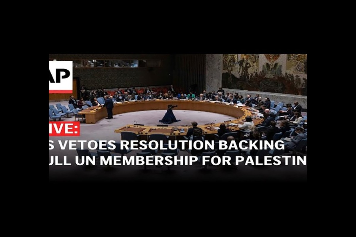 The United States voted to veto a resolution to grant Palestine full membership of the United Nations