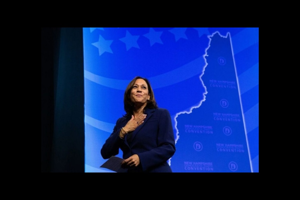 Harris secures enough of a majority to become the official candidate for president