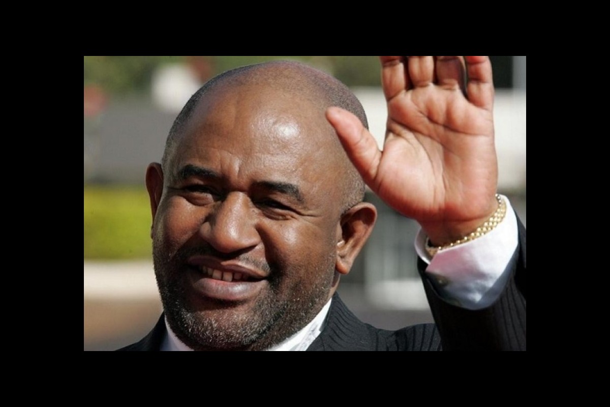 The President of Comoros is seen for the first time since he was attacked with a knife