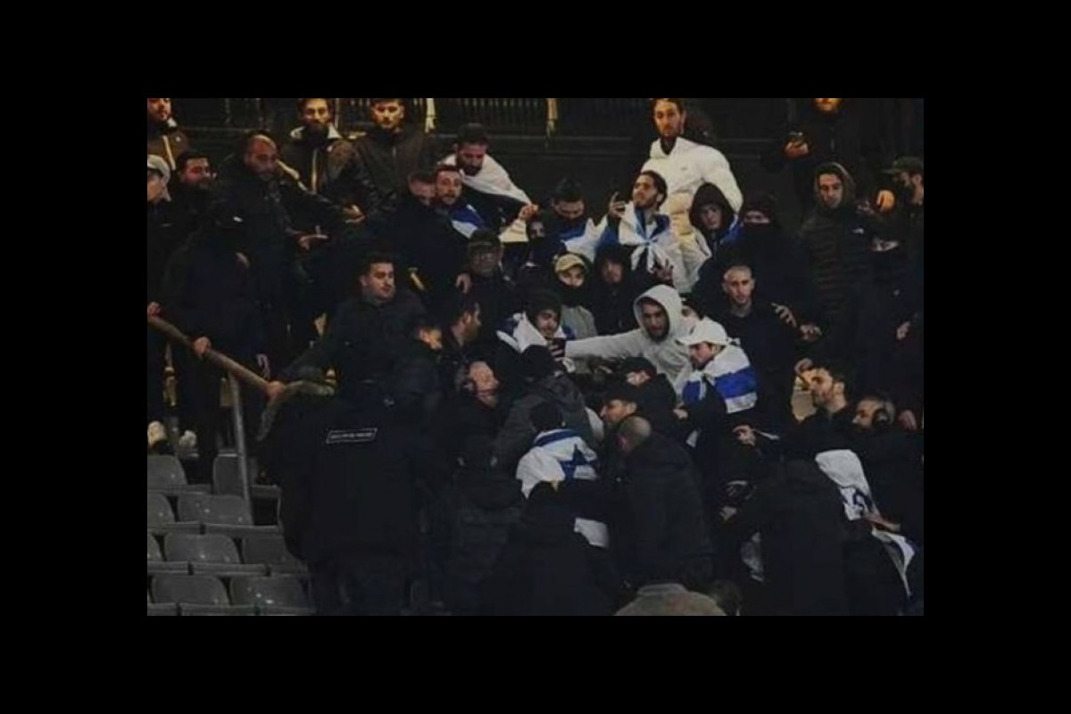 Riot by fans of the Zionist football team in France