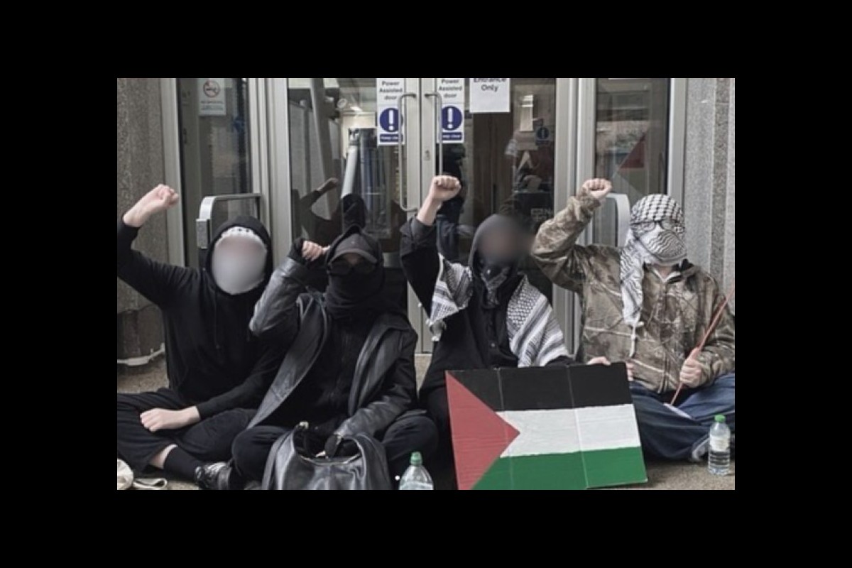 Pro-Palestinian protesters target military and defense industry recruiters at UK universities