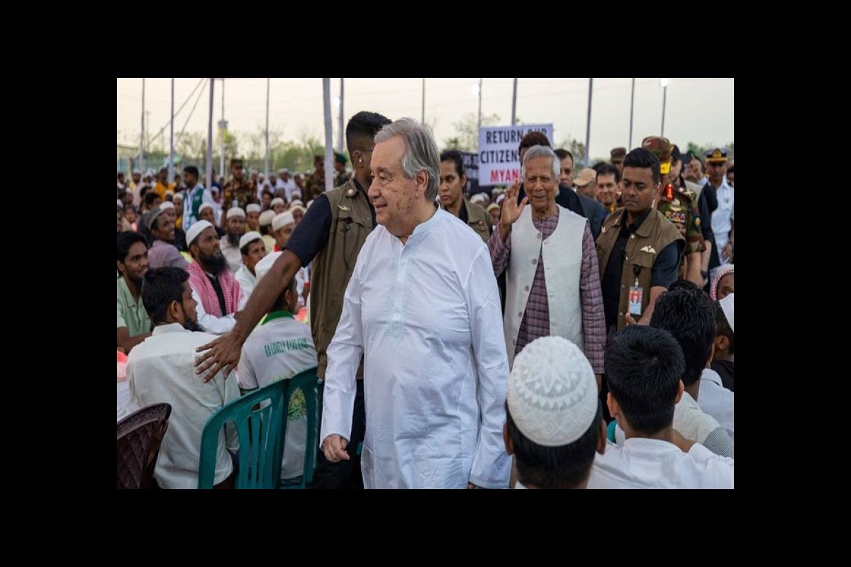 Guterres attends iftar for Myanmar's Rohingya Muslims in the world's largest refugee camp