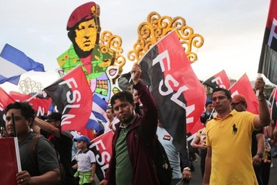 Nicaragua, people's march in support of the deportation of coup plotters