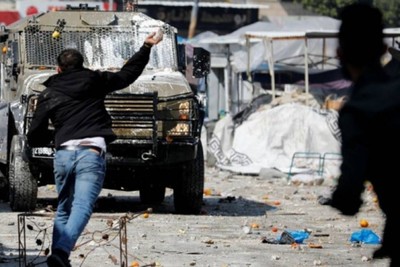 West Bank-Palestinian protests against settlements