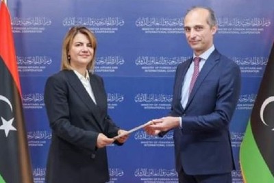 Libya-Italy: Foreign Minister Mangoush receives a copy of Ambassador Alberin's credentials