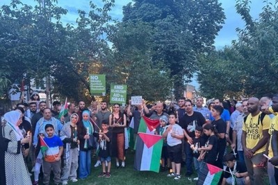 Demonstration of Americans to protest and condemn the crimes in Jenin
