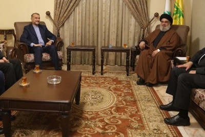 دبیرکل حزب الله لبنان با وزیرخارجه ایران در بیروت دیدار کرد