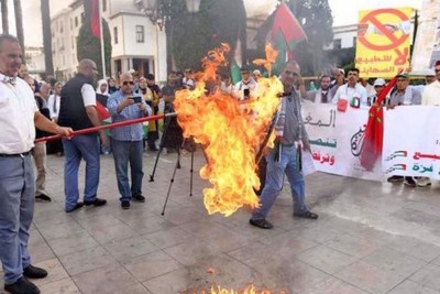 Moroccans protest against normal relations with Israel
