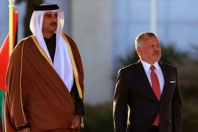 گفت وگوی امیر قطر با شاه اردن درمورد فلسطین