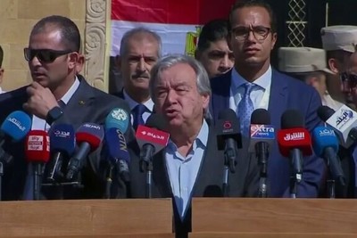 Визит Генерального секретаря ООН на КПП Рафах