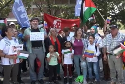 The people of Venezuela marched in support of the people of Palestine