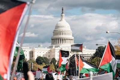 أكثر من 100 ألف شخص يتظاهرون في واشنطن دعما لفلسطين