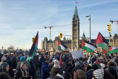 بزرگترین تظاهرات کانادایی‌ها در حمایت از فلسطین و اهالی غزه