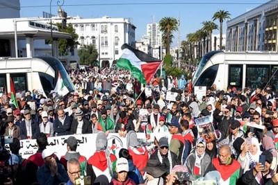 المغرب.. تظاهرات حاشدة للمطالبة بقطع العلاقات مع "إسرائيل"