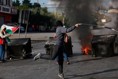Clashes between Palestinians and Zionist occupiers in the West Bank