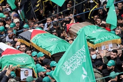 المقاومة تشيّع العاروري ورفيقيه: الاحتلال فشل في ضرب روح المقاومة.. والحساب آتٍ
