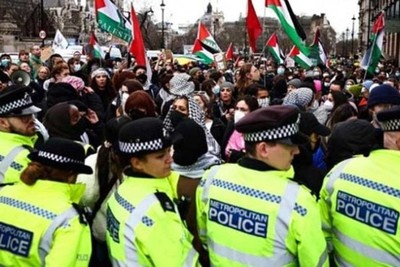 نشر 1700 رجل شرطة في لندن على خلفية مظاهرة ضخمة مؤيدة لفلسطين