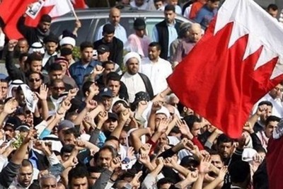 تظاهرات مردم بحرین علیه استقرار ناوگان پنجم نیروی دریایی آمریکا در خاک این کشور