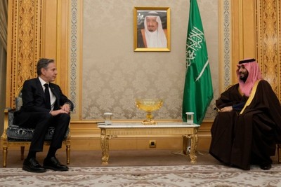 Bin Salman's meeting with the US Secretary of State on the developments in Gaza