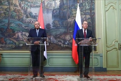 Lavrov and Shoukry discuss the Palestinian situation on the sidelines of the G-20 meeting
