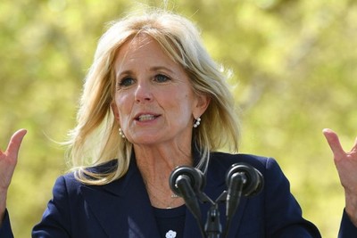 Pro-Palestinian protesters interrupted the US first lady's speech