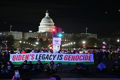 Pro-Palestinian protest in the USA simultaneously with the speech of the head of the White House