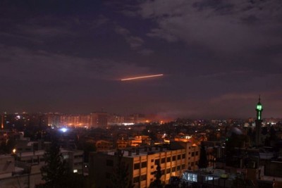 The Syrian Air Force shot down Israeli missiles near Damascus