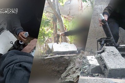 القسام يوثق مشاهد دك تحشدات قوات العدو بصواريخ رجوم والهاون