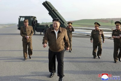  North Korea Continues Weapons Testing with New Rocket Launcher Supervised by Kim Jong Un