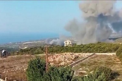 Drone attack by Zionists on Lebanon rescue vehicle