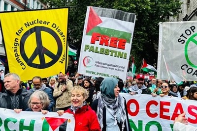 مناصرو فلسطين في بريطانيا يتظاهرون بلندن دعما لغزة ومطالبة بوقف الحرب