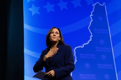 Harris secures enough of a majority to become the official candidate for president