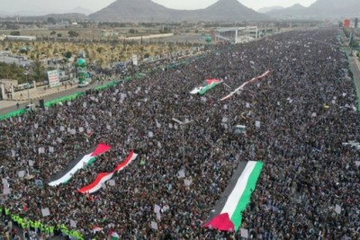 تظاهرات حاشدة في 12 محافظة يمنية دعما لـ "طوفان الأقصى" وتنديدا بالعدوان